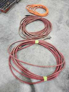 lot 16807 image: Air Compressor Hoses with Brass Fittings