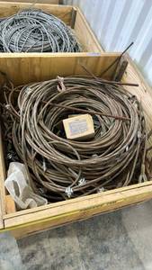 lot 18270 image: Industrial Steel Wire Rope Cable with Hooks and Clamps