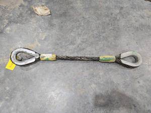 lot 18301 image: Steel Wire Rope Sling with Eye Hooks 1in x 3ft