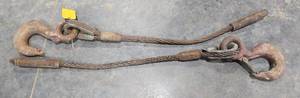 lot 18302 image: Set of 2 Steel Wire Rope Cable SlingsHooks 78in x 4ft