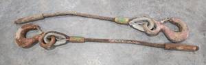lot 18303 image: Set of 2 Steel Wire Rope Cable SlingsHooks 78in x 4ft