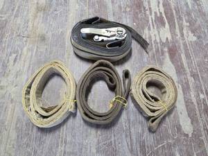lot 18329 image: Heavy Duty Lifting Slings Various Sizes and Rachet Strap