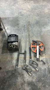 lot 18369 image: Pressure Washer Guns, Box of Bolts And Measuring Wheel