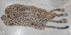 lot 18377 image: Heavy Duty Steel Chain with Hooks Set of 2516 Diameter 20 ft. Length