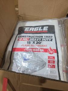 lot 18444 image: Eagle Heavy Duty Construction Tarp 15 x 20 Fire Retardant
