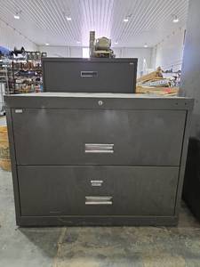 lot 18463 image: Gray File Cabinets - Set of 3