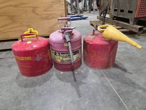 lot 18471 image: Industrial Safety Gas Cans - Set of 3