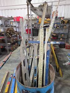 lot 18489 image: Collection of Construction Surveyors Rods and Levels