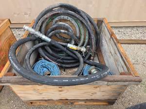 lot 13387 image: Industrial Hydraulic Hose Collection with Fittings
