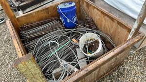 lot 13430 image: Construction Hardware Lot - Threaded Rods, Wire Cable and Fasteners