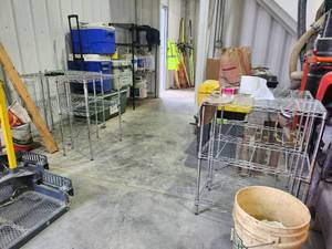 lot 22252 image: Chrome Wire Shelving Units Multi-Tier Storage Racks
