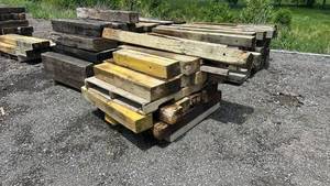 lot 25088 image: Wood Lumber Lot Mixed Hardwood Beams and Planks