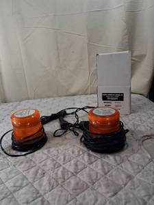 North American Signal Co LED Strobe Warning Lights Amber Set of 2