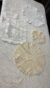 lot 82 image: Handmade Crochet Doily Collection Set