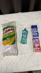 lot 92 image: Household Bundle - Libman Wet Mop, Body Fantasies Coconut Spray, Clorox Fragranzia Air Fresheners