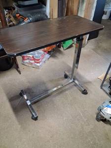lot 143 image: WilBea Medical Equipment Overbed Rolling Table