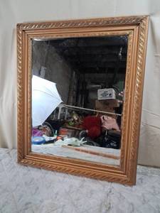 lot 173 image: Ornate Gold Framed Wall Mirror