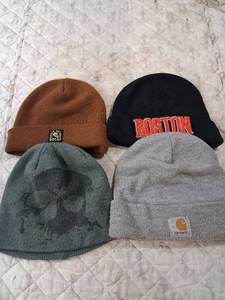 lot 185 image: Mixed Brand Beanie Hat Bundle - Carhartt, Boston, PUGS, and DECAF