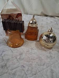 lot 196 image: Avon Liberty Bell Decanter Collection with Box