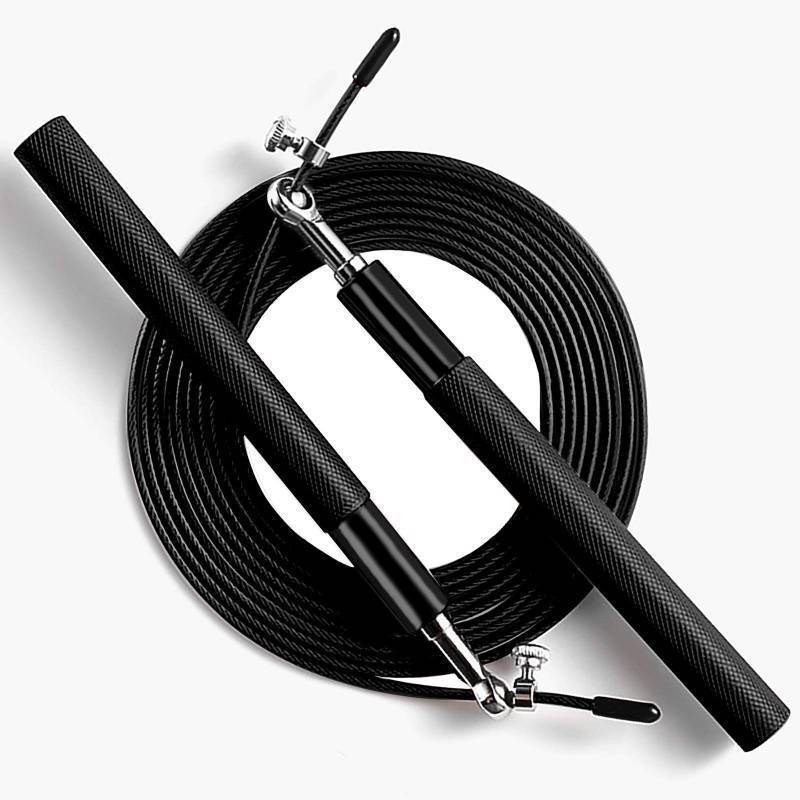 lot 1278 image: Speed Jump Rope - 360° Swivel Ball Bearing - Adjustable steel coated skipping rope- Aluminum Anti Skipping Handle -Fitness Training Boxing Sports Exercises -suitable for kids and adults(Black)
