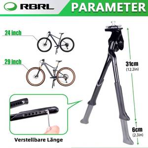 lot 2316 image: RBRL Bike Kickstand, Double Leg Center Mount, Heavy-Duty Adjustable Bicycle Kickstand, Mount for 24-29 Inch Adjustable Bicycles Aluminium Alloy Bike Kick Stand Support Storage - Retail $26