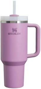 lot 2323 image: STANLEY Quencher H2.0 Tumbler with Handle and Straw 40 oz  Flowstate 3-Position Lid  Cup Holder Compatible for Travel  Insulated Stainless Steel Cup  BPA-Free  Lilac - Retail $36