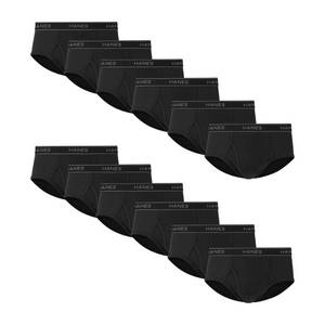 lot 2343 image: Hanes Mens Underwear Brief Pack, Cotton Briefs, Moisture-Wicking Underwear for Men, 12-Pack Medium  - Retail $35