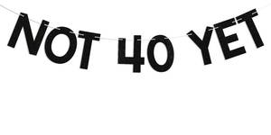 lot 2345 image: Not 40 Yet Banner - Last Year In My 30s Banner, Happy 39th Birthday Sign, Cheers to 39 Years,Funny 39th Birthday Party Decorations Black Glitter - Retail $7