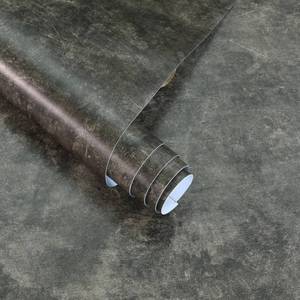 lot 2355 image: 3yecao 31 x 157 Big Roll Wide Thick Dark Brown Tan Grey Concrete Wallpaper Peel Stick Vinyl Adhesive Waterproof Glossy Taupe Charcoal Gray Concrete Cement Contact Paper for Living Room Bedroom Walls - Retail $54