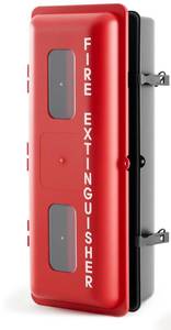 lot 2359 image: DoubleFill 2 Pcs 10 lb Fire Extinguisher Cabinet Box with Internal Rope Fastening and External Latch Sturdy Plastic Holder Case Vandal-Resistant Weatherproof Protect Indoor Outdoor (26 x 12 x 9 in) - Retail $186