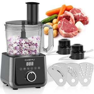 lot 2377 image: 12 Cup Smart Food Processor, Electric Food Chopper Slicer with French-Fry Slicing Shredding Chopping Kneading Cutter, For Meat, Vegetable, Fries, Cheese, Meat & Veggie Prep, Puree - Retail $70
