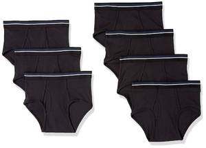 lot 2382 image: Amazon Essentials Mens Cotton Breathable Tag-Free Briefs Underwear, Pack of 7, Black, Large - Retail $10