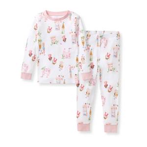 lot 2383 image: Burts Bees Baby Organic Cotton Pajamas for Girls, 100% Cotton Pajama Set for Toddlers and Kids, Soft and Stretchable Fabric - Fairytale Castle PJ Set Pant - Petal Pink - 4 Toddler - Retail $16