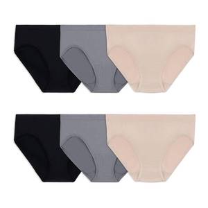 lot 2409 image: Fruit of the Loom Womens No Show Seamless Underwear, Amazing Stretch & No Panty Lines, Available in Plus Size, Bikini - 6 Pack - Assorted Color Neutrals, 8 - Retail $18