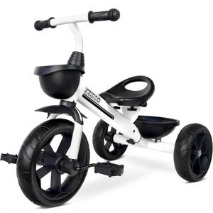 lot 2420 image: KRIDDO Kids Tricycles Age 24 Month to 4 Years, Toddler Kids Trike for 2.5 to 5 Year Old, Gift Toddler Tricycles for 2-4 Year Olds, Trikes for Toddlers, Sporty Styling, White - Retail $58