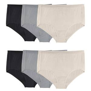 lot 2423 image: Fruit of the Loom womens Microfiber Panties (Regular & Plus Size) Underwear, Plus Size Brief - 6 Pack Assorted, 11 US - Retail $18