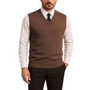 lot 2424 image: Men��s V-Neck Sleeveless Sweater Vest �� Solid Black Knit Vest for Men, Classic Pullover Style, Mens Sweater Vest XXL - Retail $24