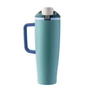 lot 2439 image: Owala 40fl oz FreeSip Stainless Steel Tumbler - Misty Meadow - Retail $45