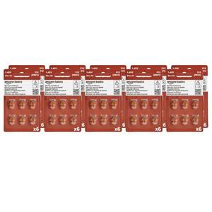 lot 2450 image: Amazon Basics 60-Pack Hearing Aid Batteries Size 312, 1.45 Volt, Zinc Air Technology, Long-Lasting, 4-Year Shelf Life, Mercury Free, Brown Tab, Child-Safe Package - Retail $16