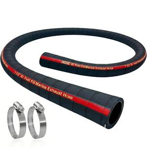 lot 2465 image: 1.5 ID 48 Length Marine Fuel Filler Hose for Filler Neck with Two Hose Clamps, Fuel Tank Vent and Exhaust Hose, 1-12 Fuel FillMarine Exhaust Hose for Gasoline Methanol Ethanol Fuel, 58524 Hose - Retail $60