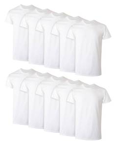 lot 2474 image: 12 pack Hanes Men Hanes Mens Cotton Undershirt, Moisture-Wicking Crew Tee Undershirts Large  - Retail $60