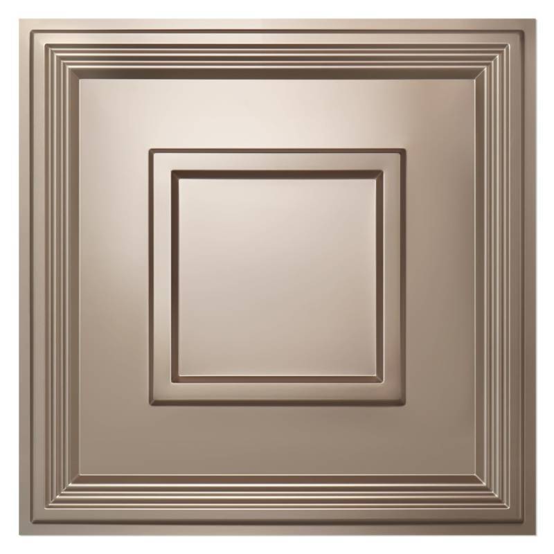 lot 1388 image: STICKGOO Glue Up Ceiling Tiles, 24x24 Inch PVC Decorative Drop Ceiling Tile Golden Coffee 48 Sq. Ft, Pack of 12 Tiles - Retail $80