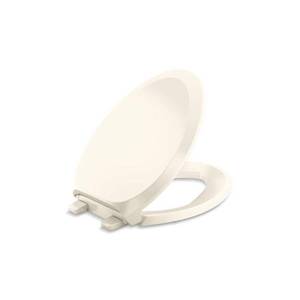 lot 1376 image: French Curve Elongated Closed Front Toilet Seat in Almond - Retail $127