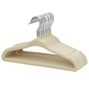 lot 2346 image: ManGotree Baby Velvet Clothes Hangers, Childrens Kids Hangers for Clothes Space Saving Non-Slip 15 Pack (Beige)
