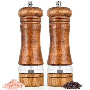 lot 2361 image: Salt and Pepper Grinder Set, Pepper Grinder,Salt Grinder,Pepper Mill,6 inch Refillable Grinder for Black Pepper,Wooden Salt and Pepper Shakers Set