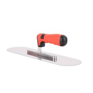 lot 2376 image: ESreake Concrete Tools Stainless Steel Pool Trowel, 14 x 4 Masonry Hand Tool with Soft Grip Handle, Lightweight, Plastering Trowel for Drywall Plastering Construction, Round End (Large14L x 4W)