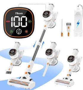 lot 2378 image: Tikom V500 Cordless Vacuum Cleaner for Home, 40000Pa450W Stick Vacuum with LED Touch Screen, Charging Wall Dock, Anti-Tangle, Lightweight Handheld Vacuum for Pet Hair, Hard Floor, Carpet