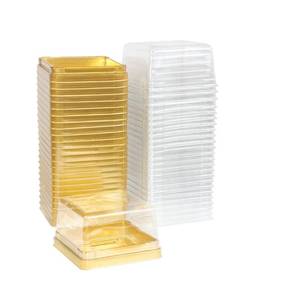 lot 2385 image: Aeojoor Clear Plastic Mini Cake Boxes, Square Cupcake Holders, Mini Dessert Packaging with Lids for Cupcakes, Macarons, Muffins Baking Gifts (25 Pack)