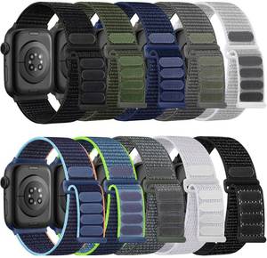 lot 2388 image: 2 Packs Lenrao Compatible with Apple Watch Bands for Men 44mm 45mm 46m 42mm 49mm, Velcro Sport Stretchy Nylon Loop Braided Breathable Strap for iWatch Bands Men Series Ultra Se 11 10 9 8 7 6 5 4 3 2 1