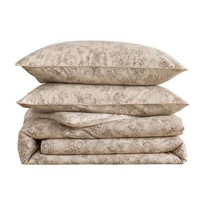 lot 2396 image: Puralens Beige Floral Duvet Cover, King Size 100% Cotton Percale Shabby Flower Print Chic Bed Cover Set, Soft Crisp Zipper Reversible Comforter Cover Set, Luxury Vintage Cottage Toile Bedding, 3Pcs